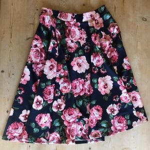 Chris and Carol Midi Rose Skirt